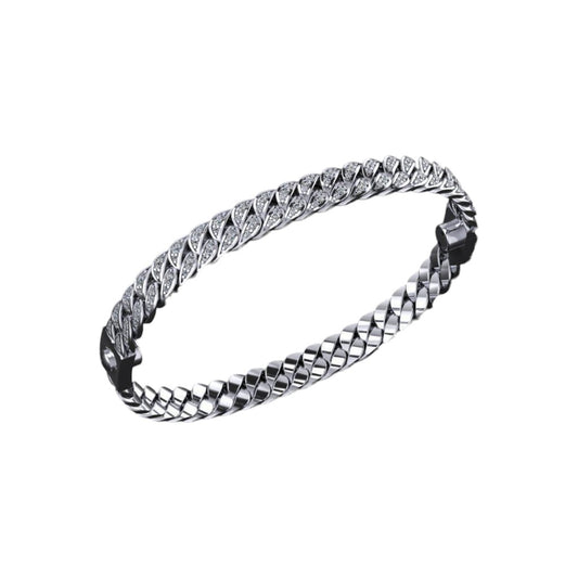 Modesto Brazalete Cuban de Oro Acompañado de Incrustaciones