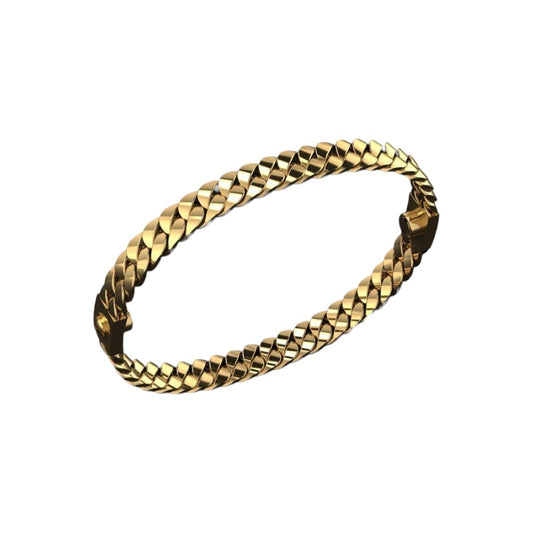 Atractivo Brazalete Cuban de Oro
