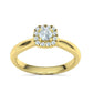 Anillo de Compromiso con Halo y Diamantes