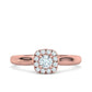 Anillo de Compromiso con Halo y Diamantes