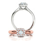 Anillo de Compromiso con Halo y Diamantes