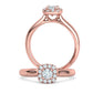 Anillo de Compromiso con Halo y Diamantes