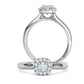 Anillo de Compromiso con Halo y Diamantes