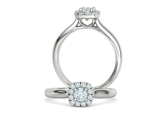 Anillo de Compromiso con Halo y Diamantes
