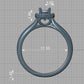 Anillo de Compromiso con Halo y Diamantes