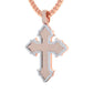 Hermoso Dije de Cruz Católica Personalizada Acompañada de Incrustaciones Brillantes