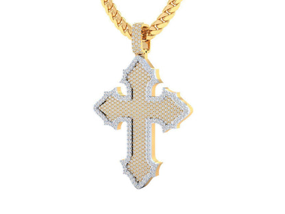 Hermoso Dije de Cruz Católica Personalizada Acompañada de Incrustaciones Brillantes