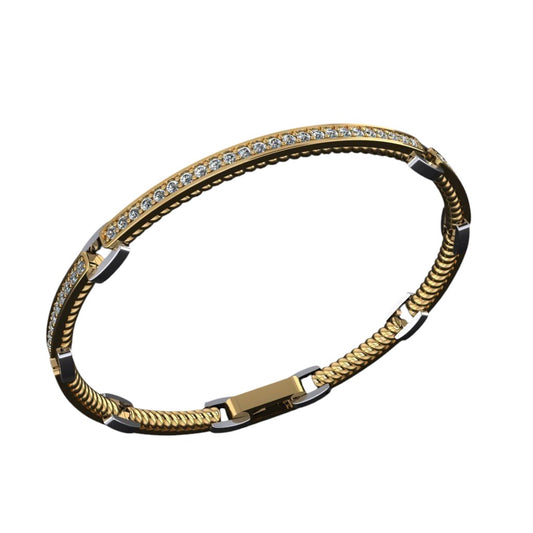 Deslumbrante Brazalete de Oro con Incrustaciones
