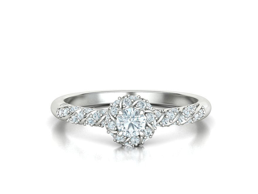 Anillo Delicate Twist de Oro 14k con Incrustaciones