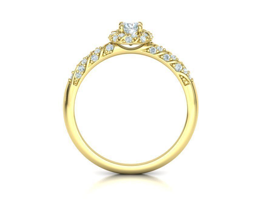 Anillo Delicate Twist de Oro 14k con Incrustaciones