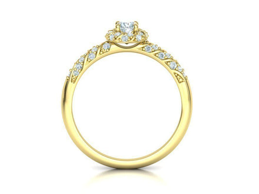 Anillo Delicate Twist de Oro 14k con Incrustaciones