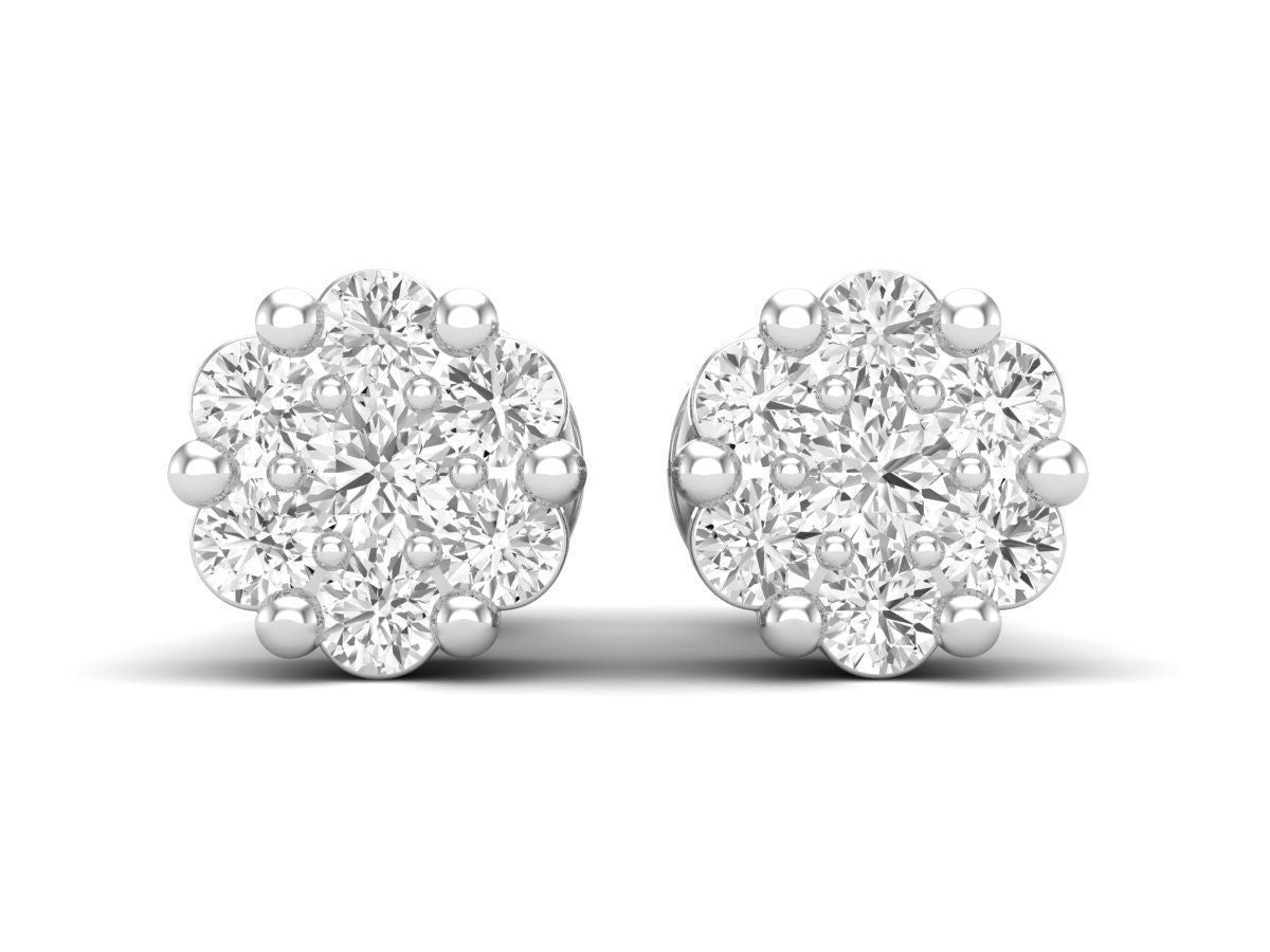 Aretes con Incrustaciones Brillantes en Forma de Racimo