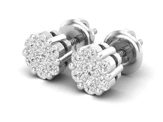 Aretes con Incrustaciones Brillantes en Forma de Racimo