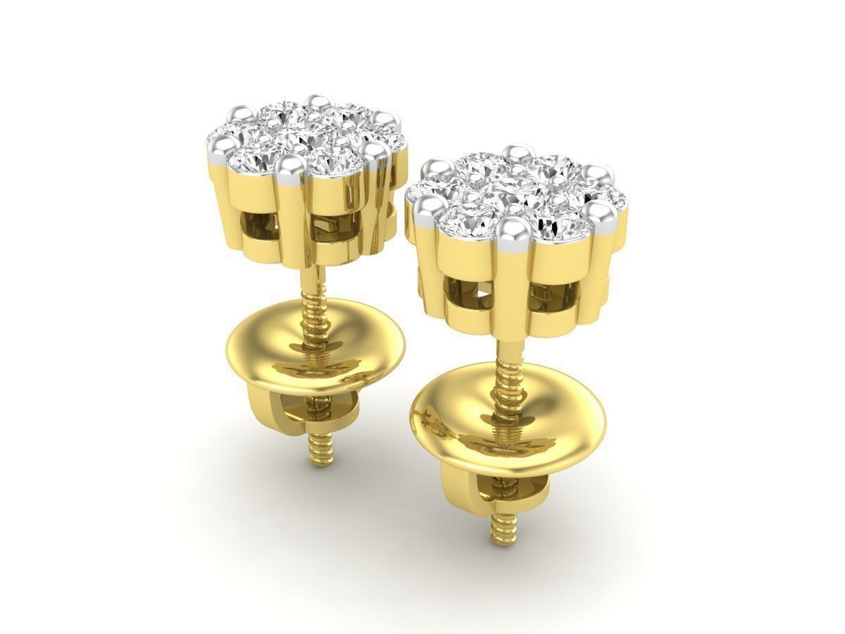 Aretes con Incrustaciones Brillantes en Forma de Racimo