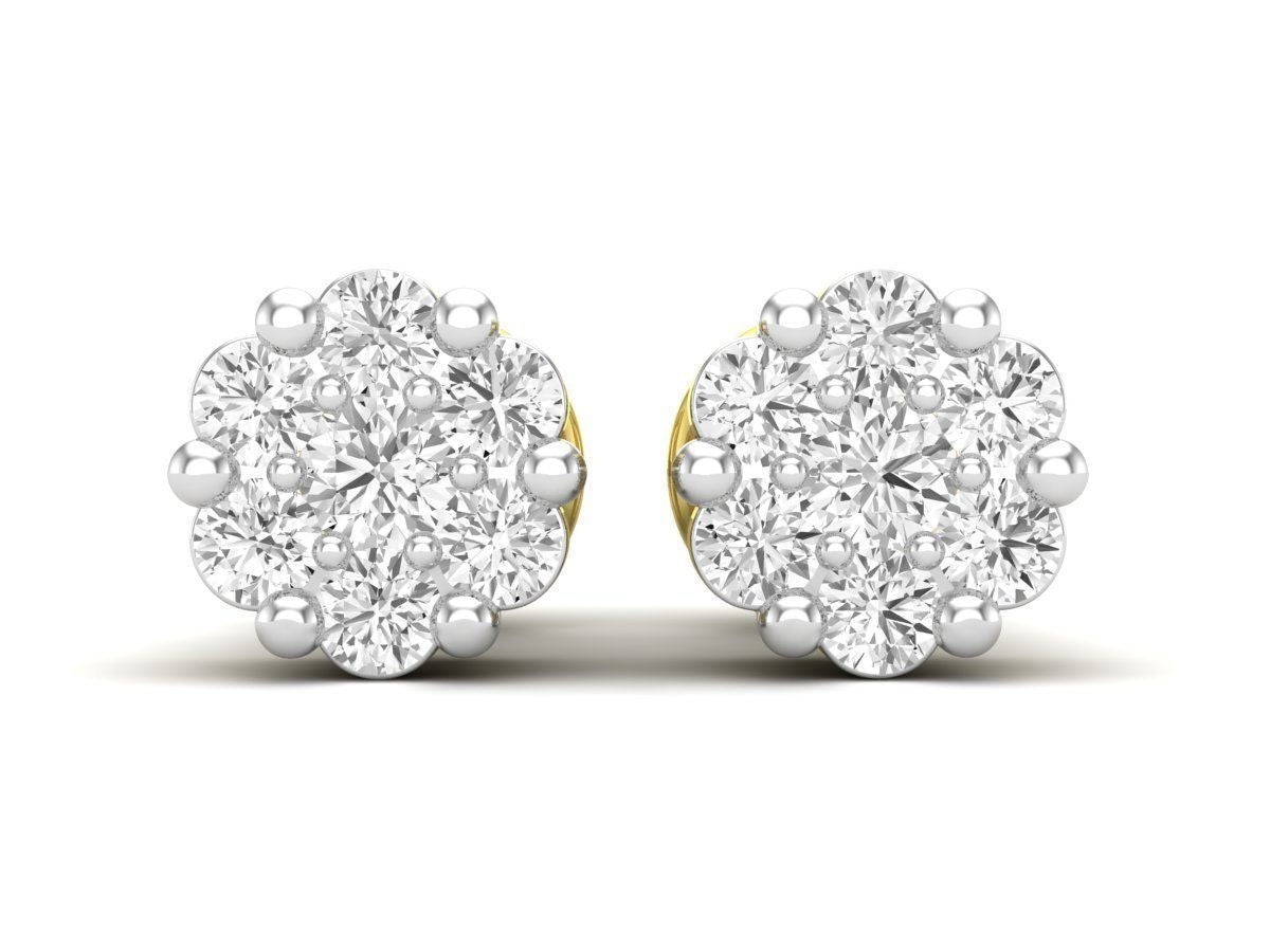 Aretes con Incrustaciones Brillantes en Forma de Racimo