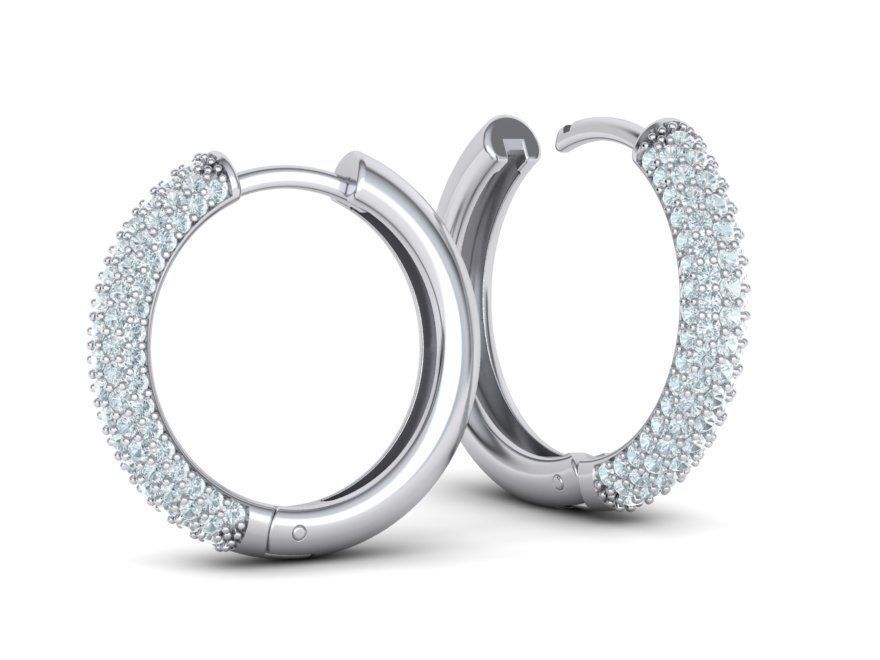 Aretes Hopp de Oro 14k con Incrustaciones Brillantes