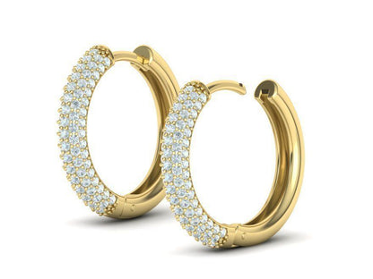 Aretes Hopp de Oro 14k con Incrustaciones Brillantes