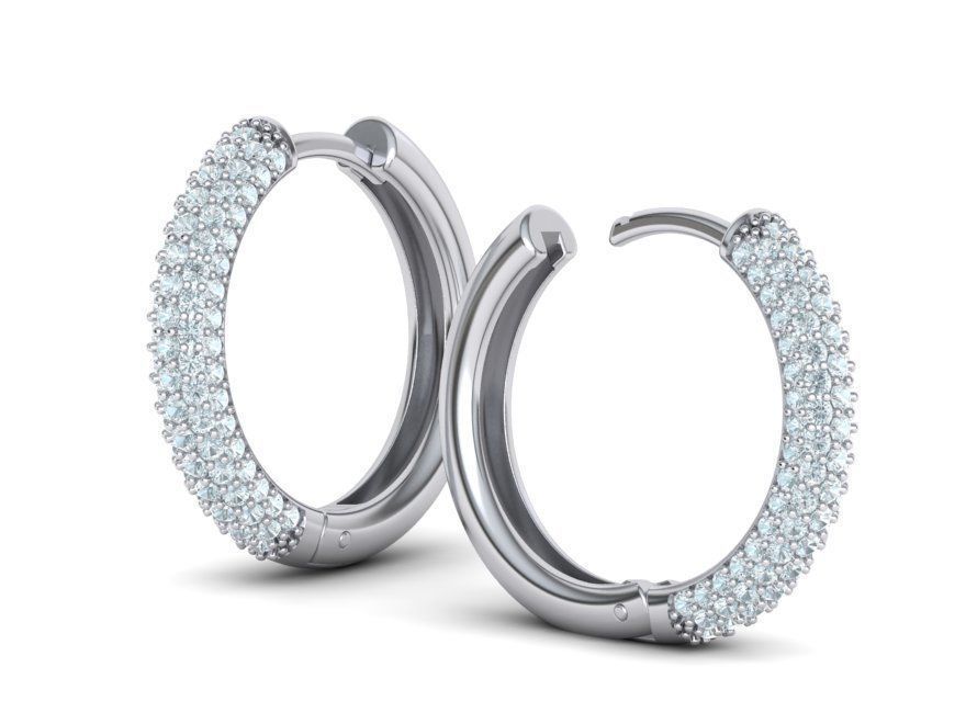 Aretes Hopp de Oro 14k con Incrustaciones Brillantes