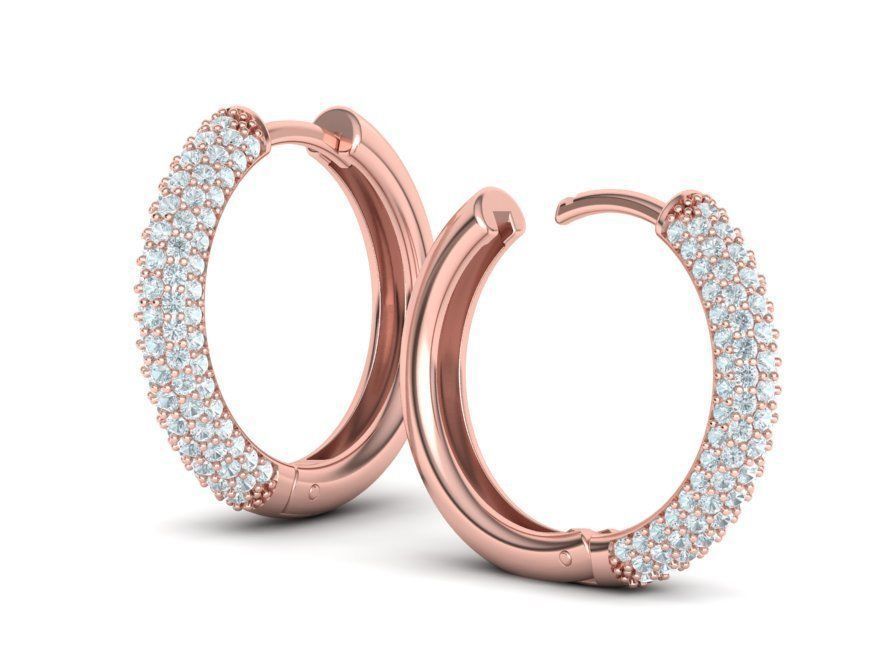 Aretes Hopp de Oro 14k con Incrustaciones Brillantes