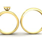 Trio de Argollas Matrimoniales con Solitario Hexagonal