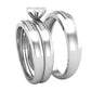 Trio de Argollas Matrimoniales con Solitario Hexagonal