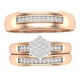 Trio de Argollas Matrimoniales con Solitario Hexagonal