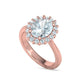 Anillo de Compromiso de Oro con Corona de Diamantes e Incrustación Ovalada