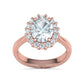 Anillo de Compromiso de Oro con Corona de Diamantes e Incrustación Ovalada