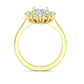 Anillo de Compromiso de Oro con Corona de Diamantes e Incrustación Ovalada
