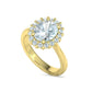 Anillo de Compromiso de Oro con Corona de Diamantes e Incrustación Ovalada