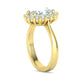 Anillo de Compromiso de Oro con Corona de Diamantes e Incrustación Ovalada