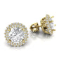 Aretes Circulares de Oro Amarillo con Incrustaciones
