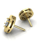 Aretes con Circulo de Oro Amarillo con Brillante Incrustacion