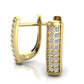 Aretes de Oro Amarillo con  Doble Tira de Incrustaciones