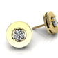 Aretes con Circulo de Oro Amarillo con Brillante Incrustacion