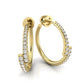 Aretes de Oro Amarillo Acompañadas de Brillantes Incrustaciones