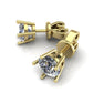 Aretes de Oro Amarillo con Incrustaciones Centrales Deslumbrantes