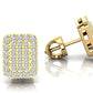 Aretes Rectangulares de Oro Amarillo con Incrustaciones