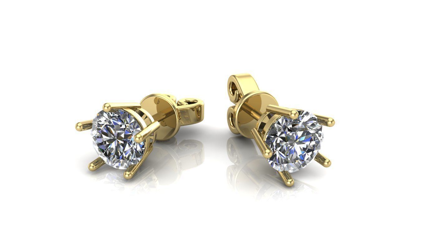 Lindos Aretes de Oro Amarillo con Incrustaciones Centrales Deslumbrantes