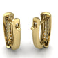 Aretes de Oro Amarillo con  Doble Tira de Incrustaciones