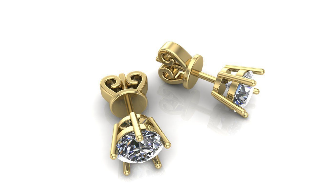 Lindos Aretes de Oro Amarillo con Incrustaciones Centrales Deslumbrantes