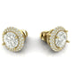 Aretes Circulares de Oro Amarillo con Incrustaciones