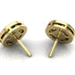 Aretes con Circulo de Oro Amarillo con Brillante Incrustacion