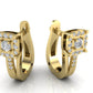 Aretes Cuadriláteros de Oro Amarillo con Incrustaciones