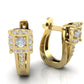 Aretes Cuadriláteros de Oro Amarillo con Incrustaciones