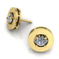 Aretes con Circulo de Oro Amarillo con Brillante Incrustacion