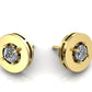 Aretes con Circulo de Oro Amarillo con Brillante Incrustacion