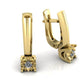 Aretes de Oro Amarillo Acompañadas de Brillantes Incrustaciones