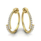 Aretes de Oro Amarillo Acompañadas de Brillantes Incrustaciones