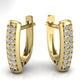 Aretes de Oro Amarillo con  Doble Tira de Incrustaciones